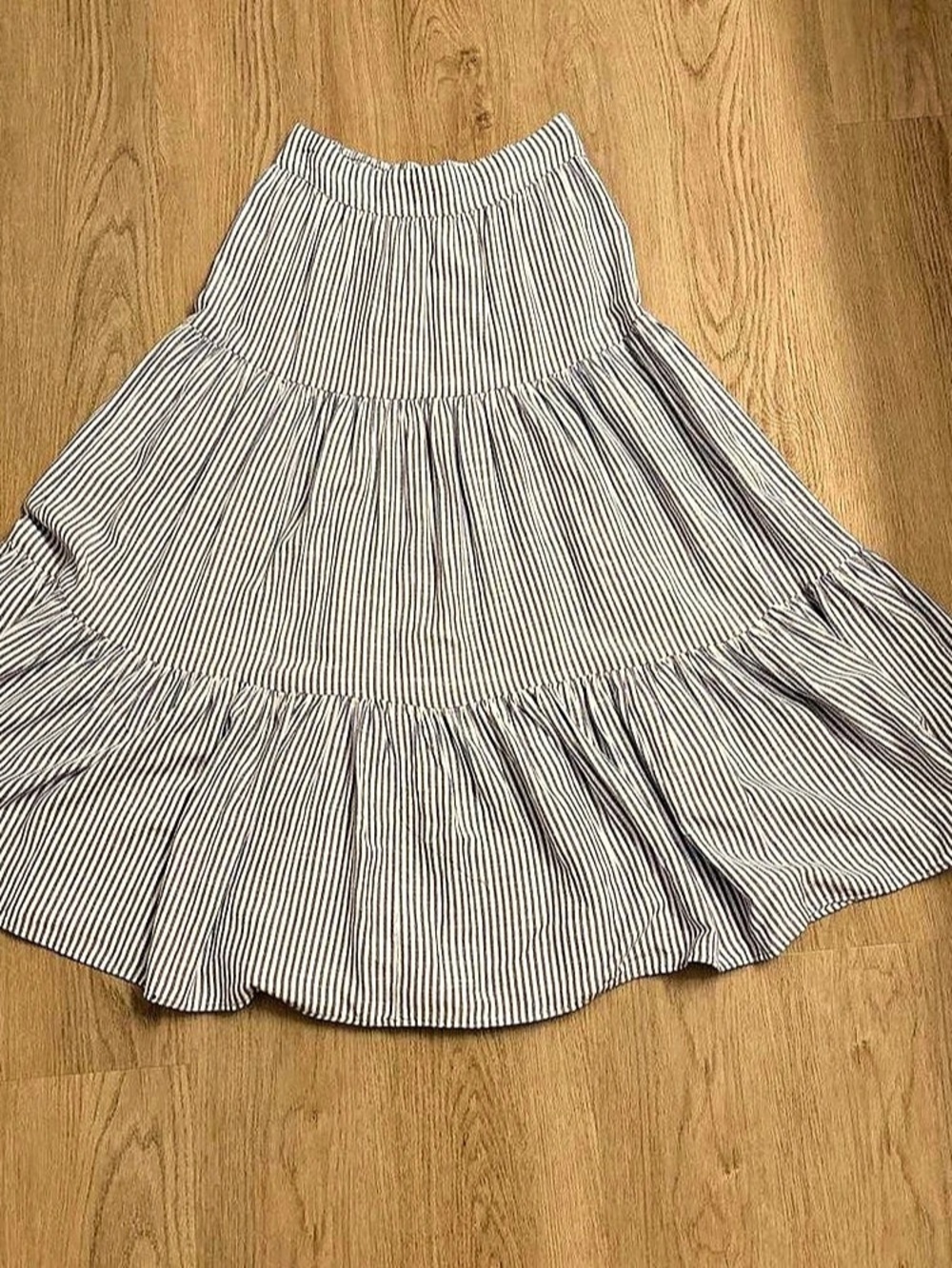 LC Lauren Conrad Striped Tiered Midi Skirt - Blue & White - Size XS